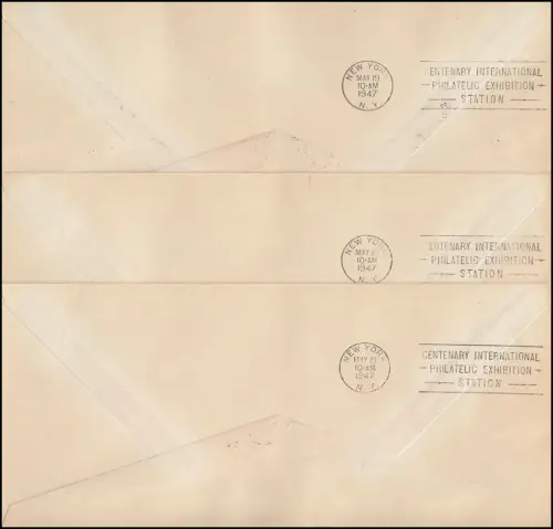 Belgique CIPEX New York Exposition 781-789 Imprimes I+II - 3 Lettres 18.5.1947