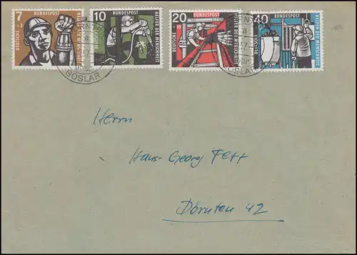 270-273 Wofa Industrie charbonnière 1957 comme lettre de phrase DÖRNTEN / GOSLAR 2.10.1957