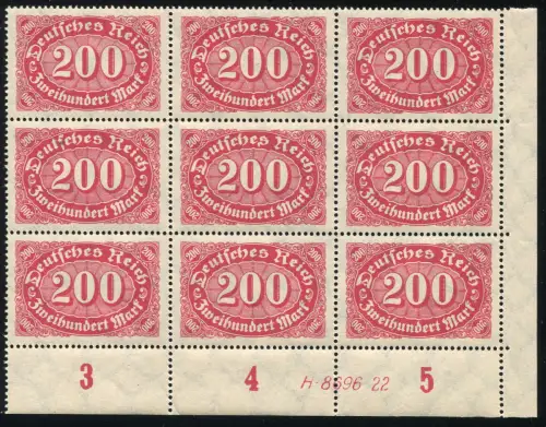 248I 200 Mark, bloc Eck-9er avec HAN et PLF I Haken am S en allemand, **