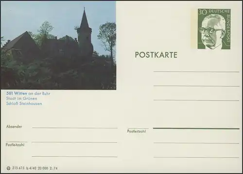 P112-b04/040 581 Witten/Ruhr, Schloss Steinhausen **