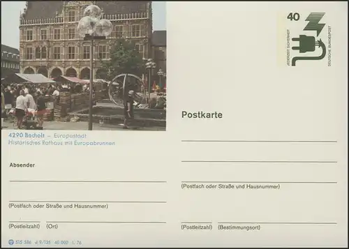 P120-d9/135 4290 Bocholt, Rathaus mit Europabrunnen **