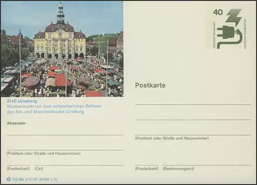 P120-d11/151 3140 Lüneburg, Rathaus mit Wochenmarkt **