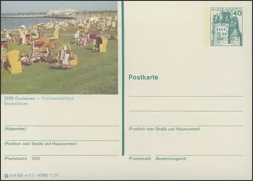 P124-e1/011 2190 Cuxhafen, Strandszene **