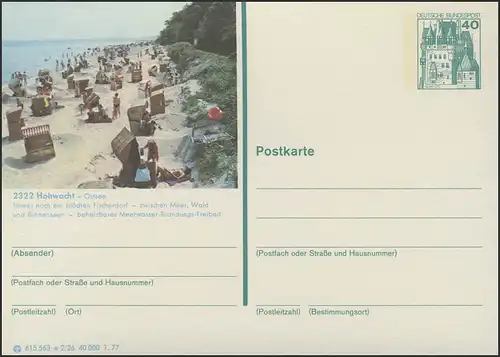 P124-e2/026 2322 Hohwacht, Strandszene **