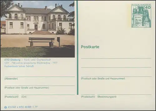 P124-e4/054 6110 Dieburg, Fachenbach'sches Schloß **