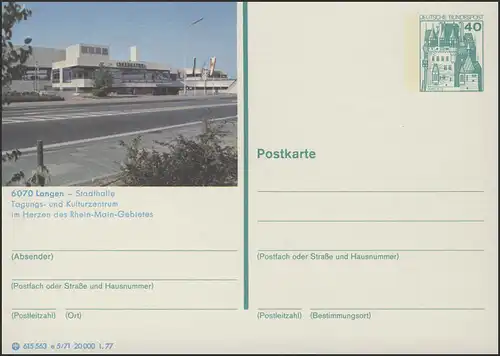 P124-e5/071 6070 Langen, Stadthalle **