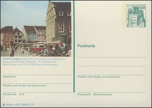 P124-e5/077 4030 Ratingen, Marktplatz **