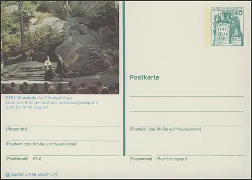 P124-e7/098 8592 Wunsiedel, Luisenburgfestspiele **