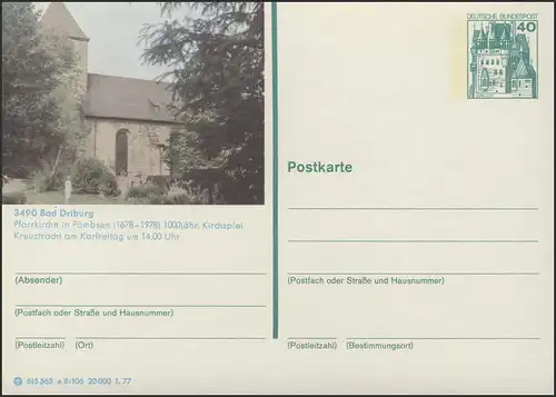 P124-e8/106 3490 Bad Driburg, Kirche in Pömbsen **
