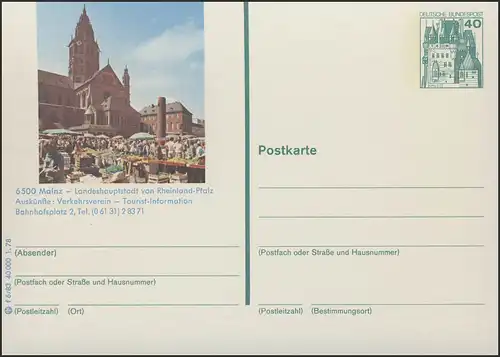 P125-f6/083 6500 Mainz, Dom mit Markt **