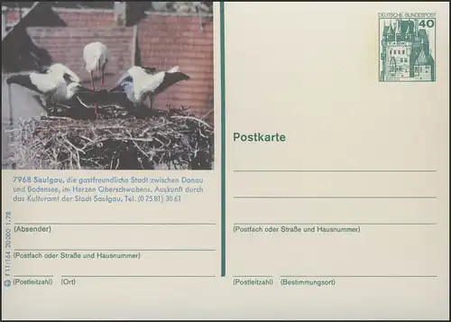 P125-f11/164 7968 Saulgau, Storchennest **