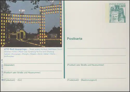 P125-f13/182 - 4792 Bad Lippspringe, Kurpark bei Nacht **