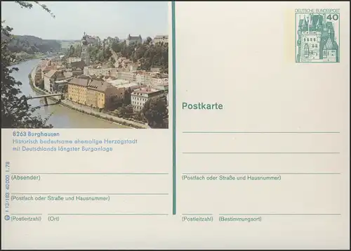 P125-f13/183 - 8263 Burghausen, Stadtansicht **