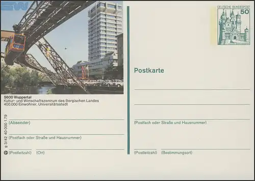 P129-g3/042 5600 Wuppertal, Ansicht mit Schwebebahn **