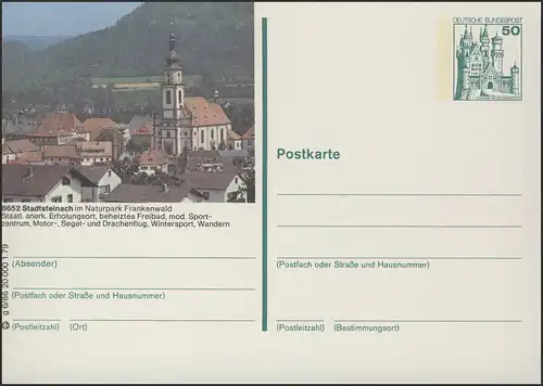 P129-g6/086 8652 Stadtsteinach, Ansicht mit Kirche **