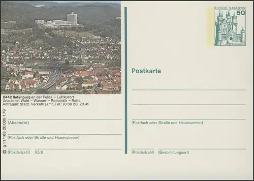 P129-g11/163 6442 Rotenburg/Fulda, Ortsansicht **