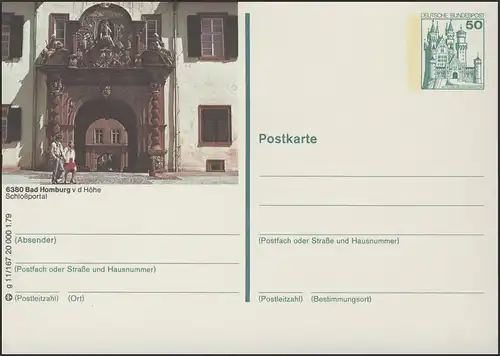 P129-g11/167 - 6380 Bad Homburg, Schloßportal **