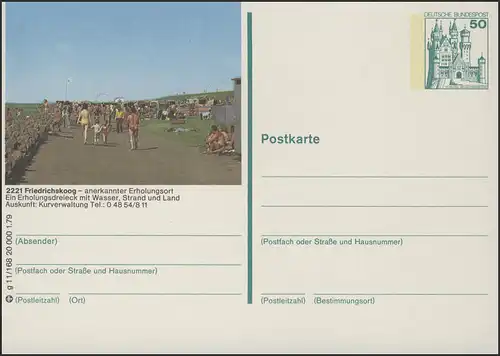 P129-g11/168 2221 Friedrichskoog, Strandszene **