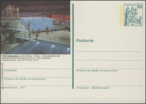 P129-g11/169 7920 Heidenheim, Hallenfreizeitbad **