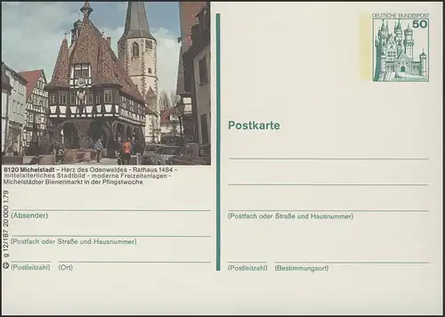 P129-g12/187 6120 Michelstadt, Rathaus **