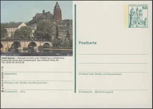 P129-g14/210 6300 Wetzlar/Lahn, Altstadt mit Dom **