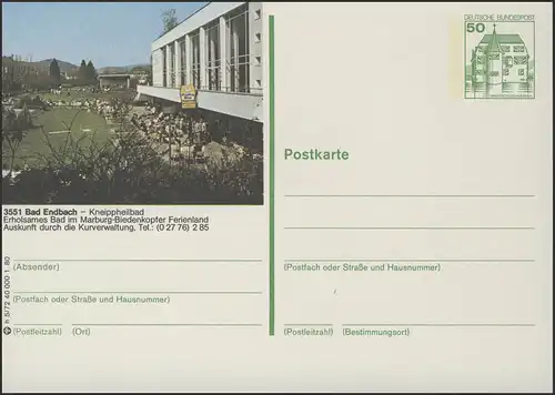 P130-h5/072 3551 Bad Endbach, Kurhaus Kneippkuren **