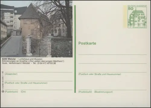 P130-h6/088 6330 Wetzlar, Lottehaus, postfrisch **