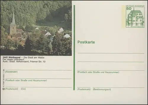 P130-h7/099 3445 Waldkappel, Stadtansicht **