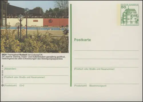 P130-h7/110 8630 Coburg, Thermalbad, postfrisch **
