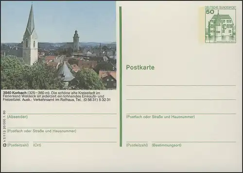 P130-h7/112 3540 Korbach, Stadtansicht **