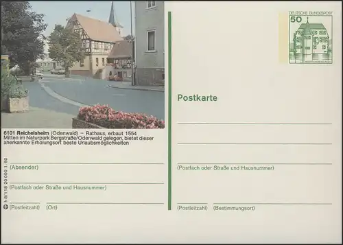 P130-h8/118 - 6101 Reichelsheim, Rathaus **