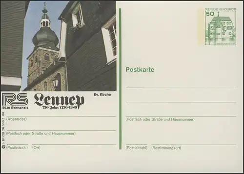 P130-h8/128 5630 Remscheid, Lennep Evangel. Kirche **