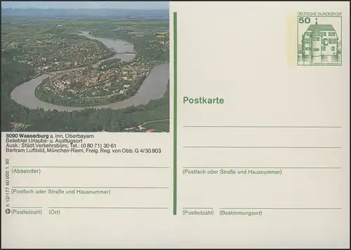 P130-h12/177 8090 Wasserburg/Inn - Luftbild **