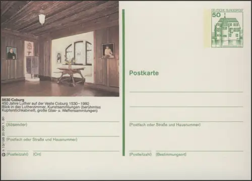 P130-h13/198 - 8630 Coburg, Lutherzimmer **