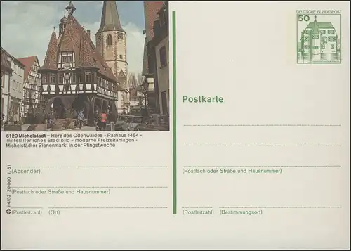 P134-i4/052 6120 Michelstadt, Rathaus **