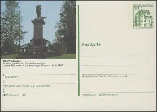 P134-i6/084 8176 Waakirchen, Oberländerdenkmal ** 