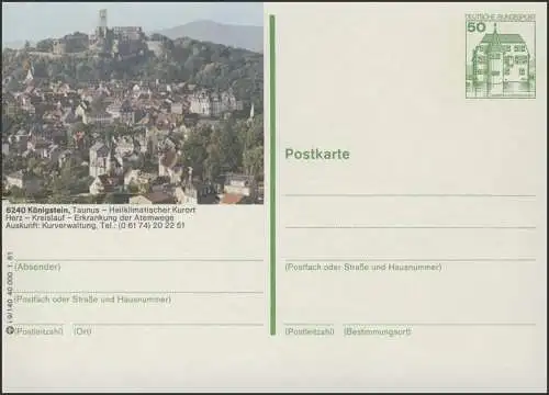 P134-i9/140 - 6240 Königstein/Taunus Altstadt mit Burg **