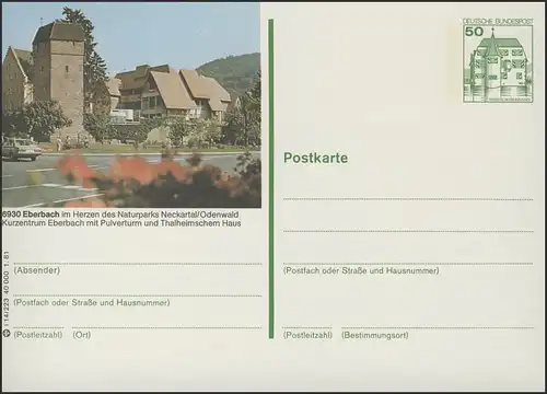 P134-i14/223 6930 Eberbach/Baden - mur de la ville **