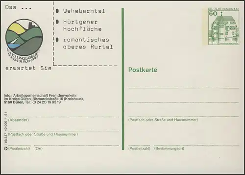 P134-i15/227 5160 Düren, Emblem ** postfrisch