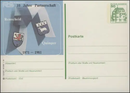 P134-i15/235 - 5630 Remscheid, Partnerschaft Quimper **