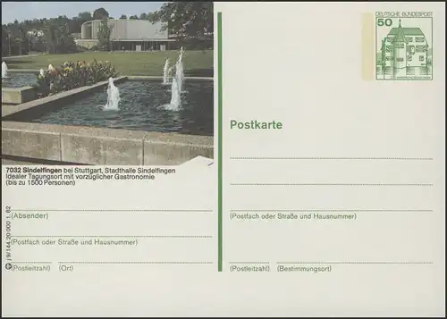 P134-j9/144 7032 Sindelfingen - Stadthalle mit Park **