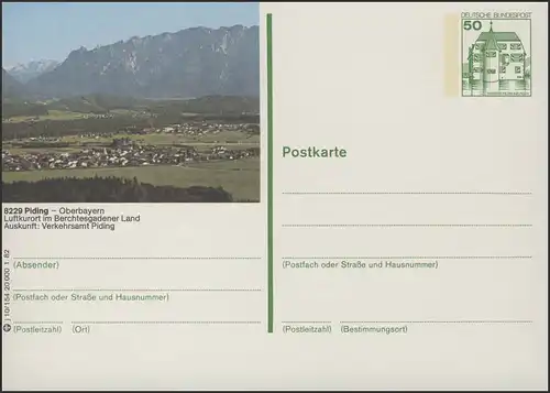 P134-j10/154 8235 Piding - Ortsansicht und Berge **