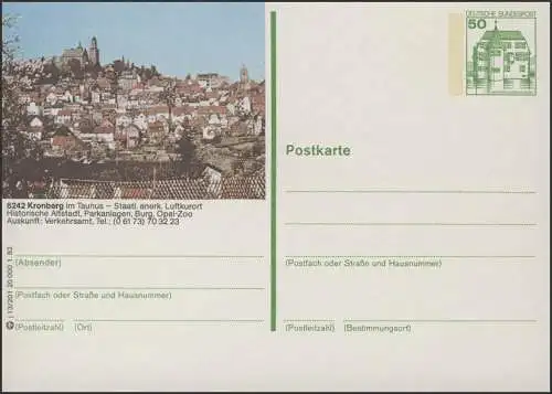 P134-j13/201 6242 Kronberg - Stadtansicht mit Burg **