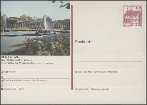 P138-l1/002 - 8580 Bayreuth Wasserspiele der Eremitage **