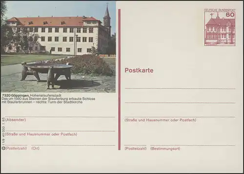 P138-l1/009 - 7320 Göppingen Schloß mit Stauferbrunnen **