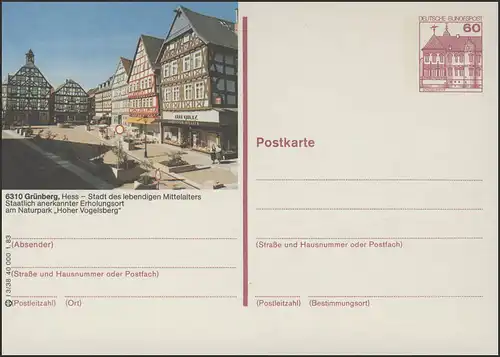 P138-l3/038 - 6310 Grünberg/Hessen, Marktplatz **