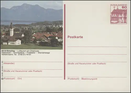 P138-l6/095 8219 Rimsting - Ortsansicht mit Berge **