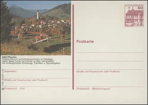 P138-l7/098 8962 Pfronten, Ortsansicht mit Berge **