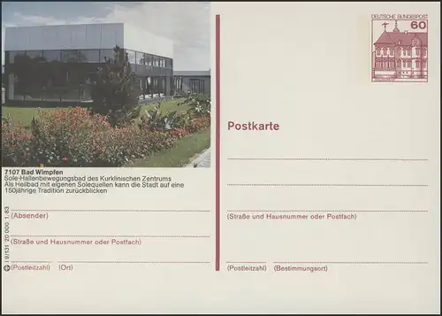 P138-l9/131 7107 Bad Wimpfen Sole-Hallenbewegungsbad **