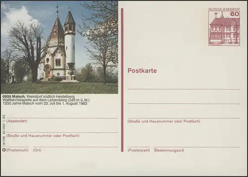 P138-l9/136 6909 Malsch/Wiesloch, Letzenbergkapelle **